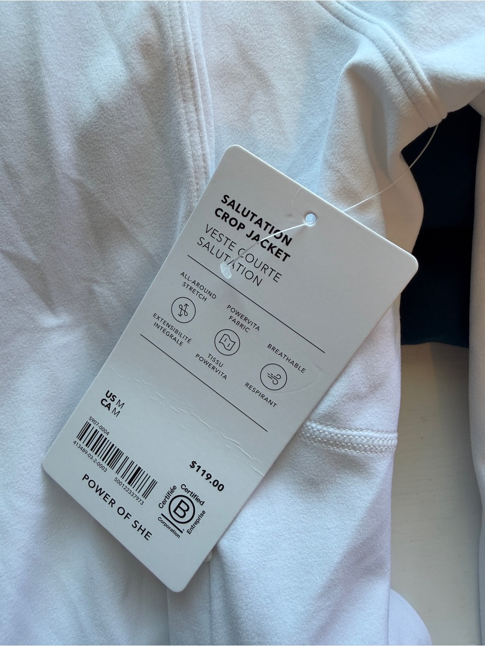 Athleta Crisp White Zip Utility Jacket - Picture 2 of 3
